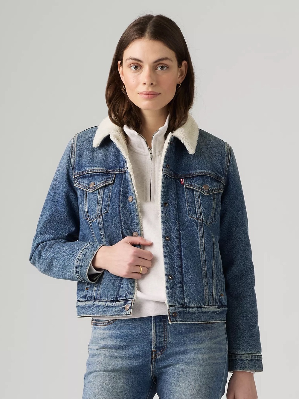 Levi's Women's Original Sherpa Trucker Jacket - Divided Blue (Size S)